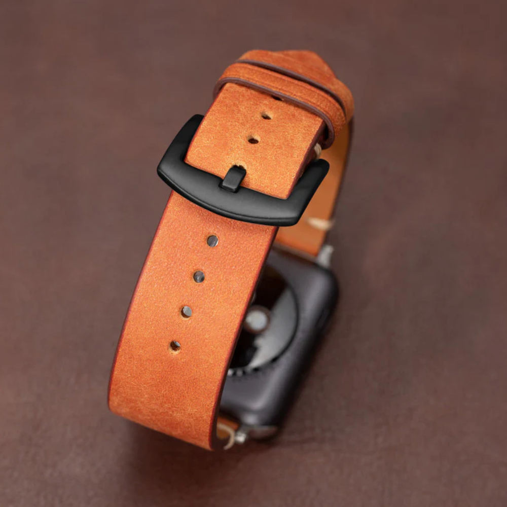 Moderne Orange Læder Strap Til Apple Watch
