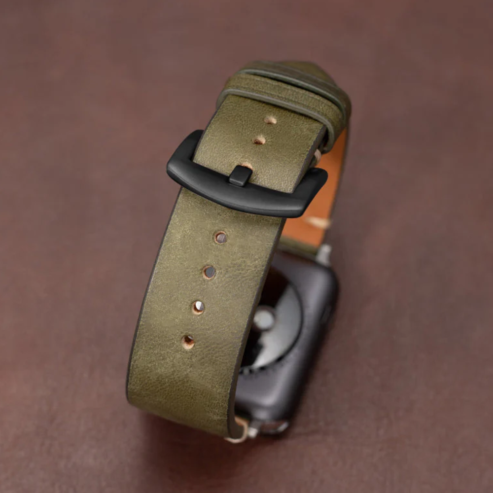 Moderne Grøn Læder Strap Til Apple Watch