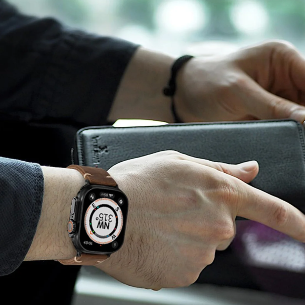 Vintage læderrem Til Apple Watch