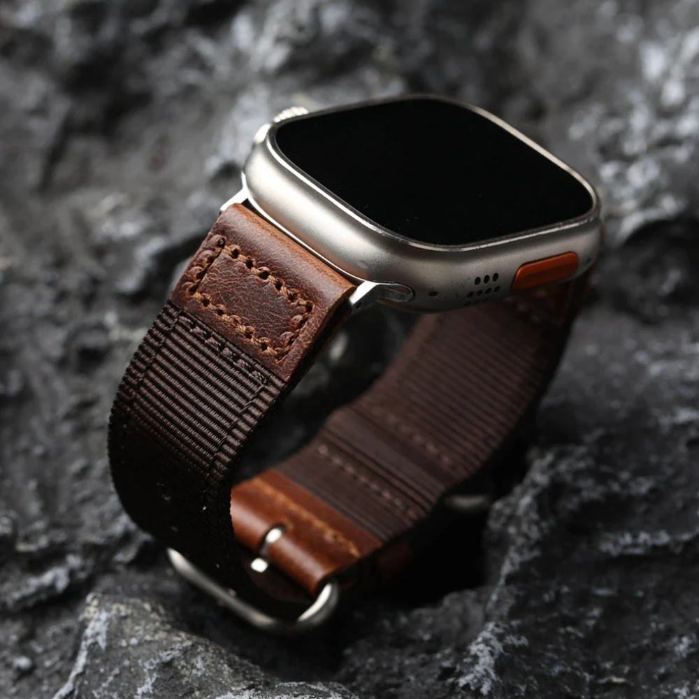 Håndlavet Nylon Læder Strap Til Apple Watch